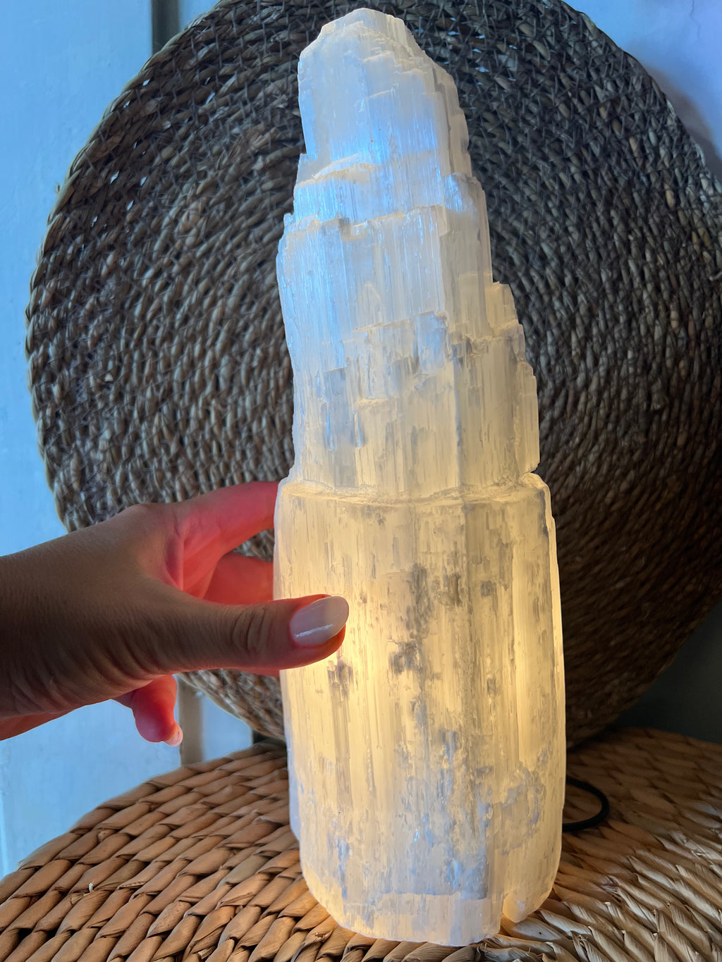 Natural Selenite Tower Lamp – Cleansing & Peace ~ 3 KG
