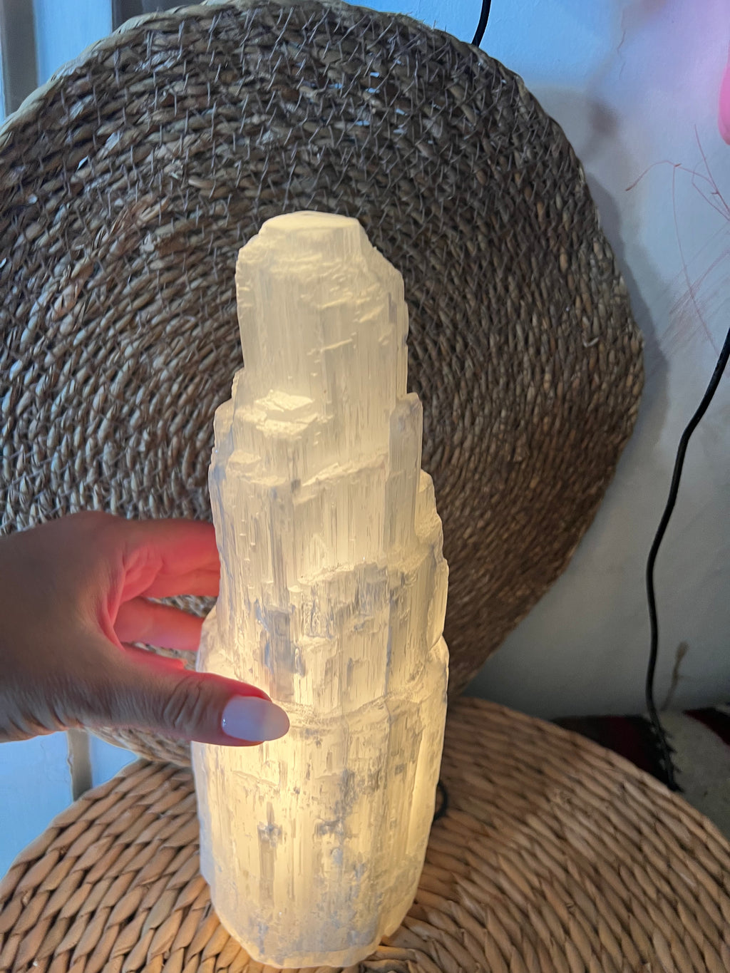 Natural Selenite Tower Lamp – Cleansing & Peace ~ 3 KG