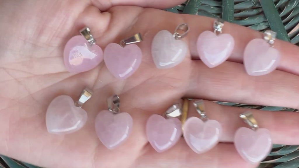 Natural Rose Quartz Heart Necklace