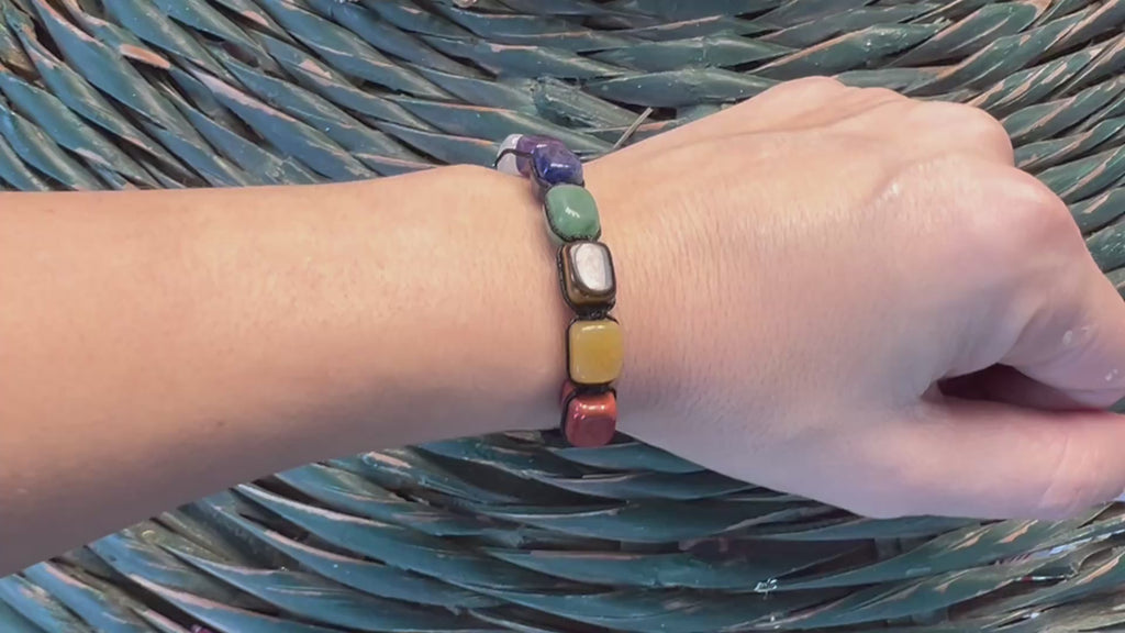 Natural 7 Chakra Crystal Bracelet | Energy Balance • Meditation • Healing