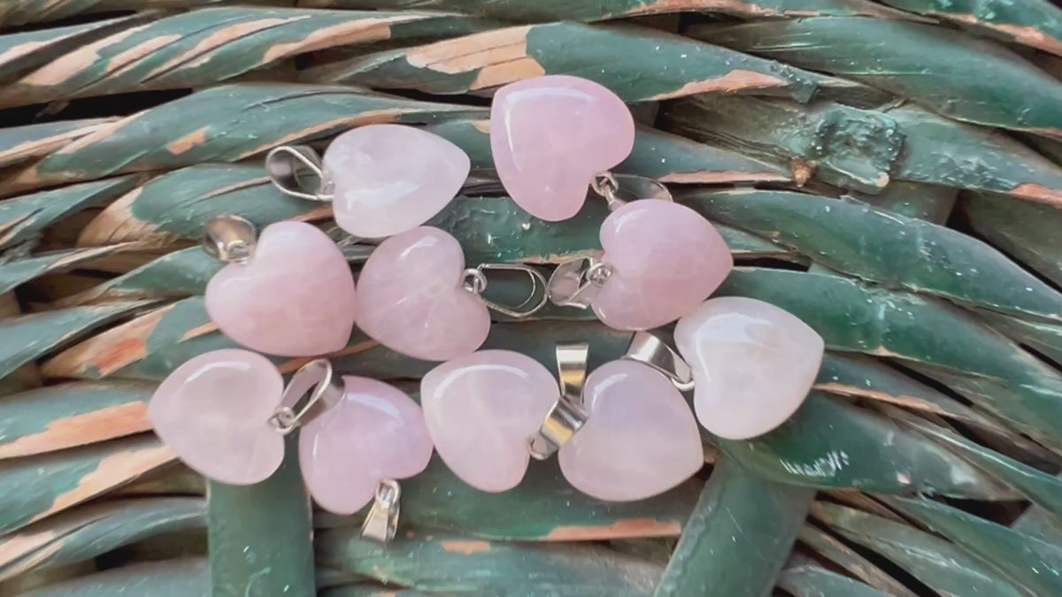 Natural Rose Quartz Heart Necklace