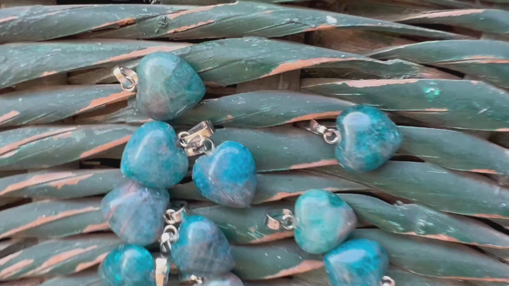 Natural Blue Apatite Heart Necklace