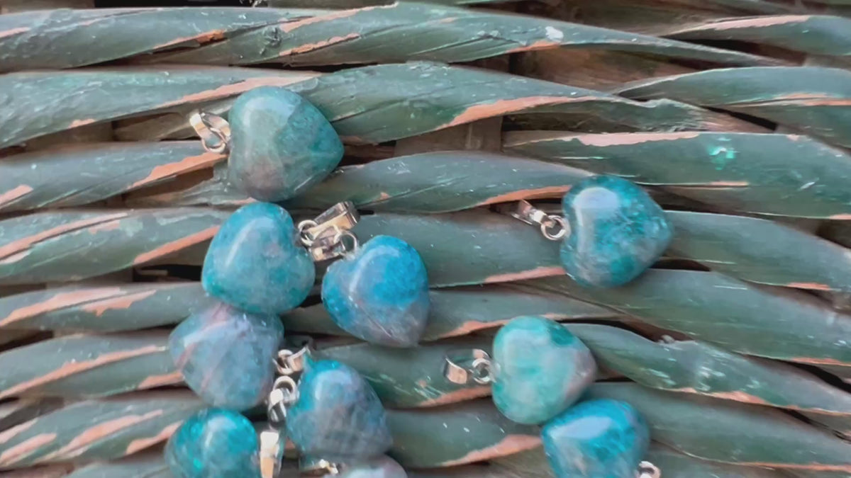 Natural Blue Apatite Heart Necklace