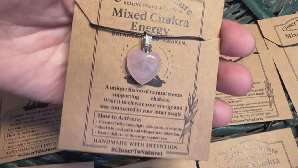 Natural Rose Quartz Heart Necklace