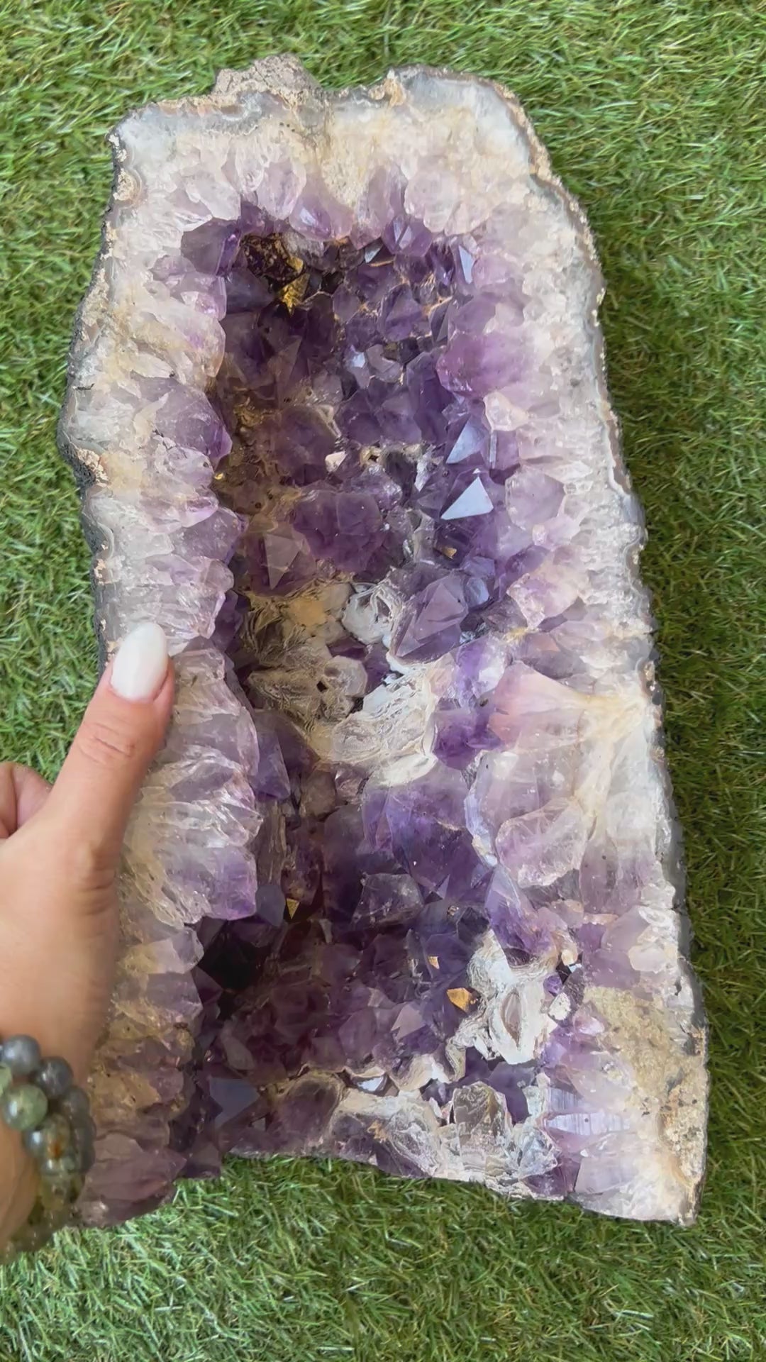 Natural Amethyst Cathedral Geode with Calcite – 7.55 kg